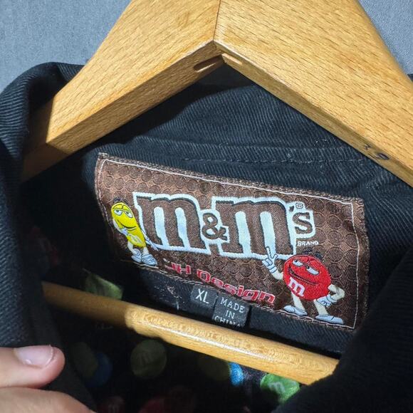 Vintage JH Design M&M “Chocolate Way Of Life” Black Mens Racing Jacket Black - Picture 5 of 7